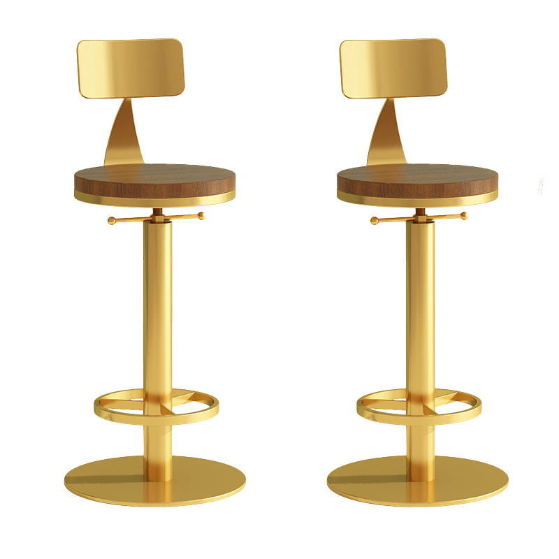 Industrial Backrest Armless Counter Stool Adjustable Bar Stool with Metal Base