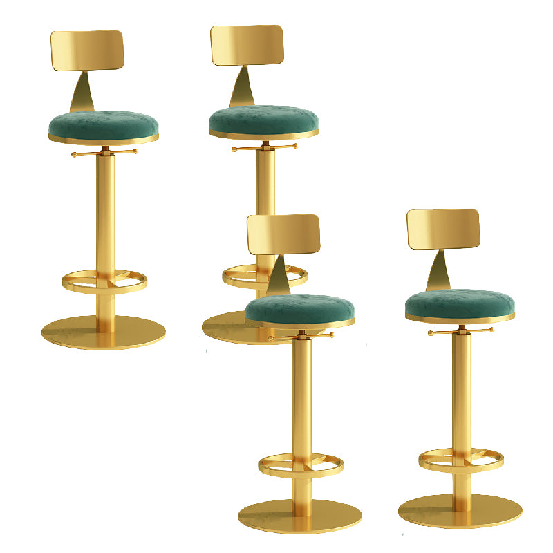 Industrial Backrest Armless Counter Stool Adjustable Bar Stool with Metal Base