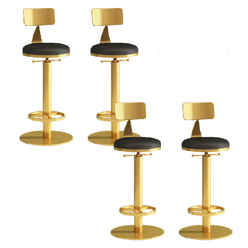 Industrial Backrest Armless Counter Stool Adjustable Bar Stool with Metal Base