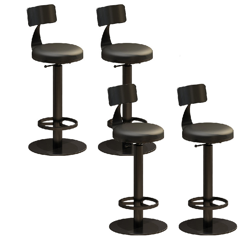 Industrial Backrest Armless Counter Stool Adjustable Bar Stool with Metal Base
