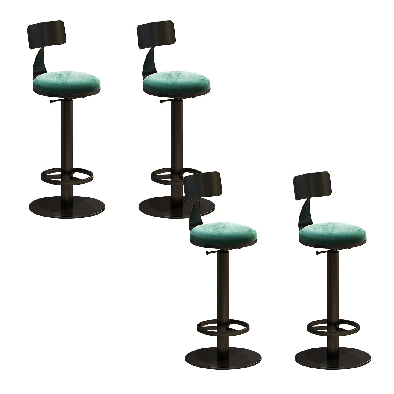 Industrial Backrest Armless Counter Stool Adjustable Bar Stool with Metal Base