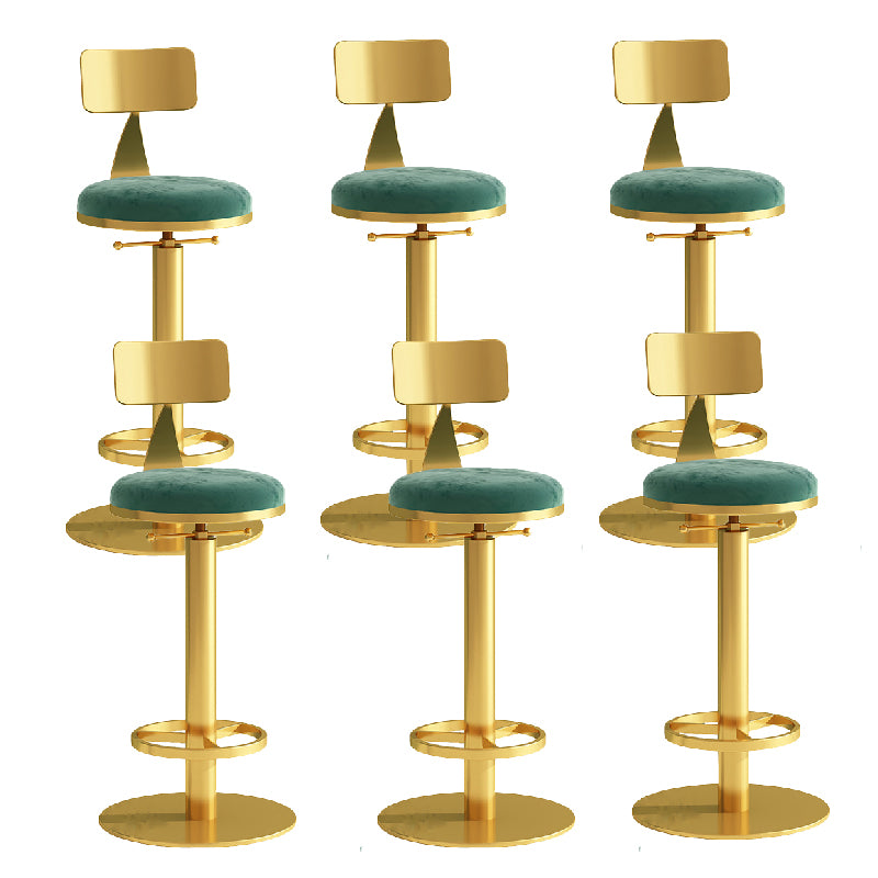 Industrial Backrest Armless Counter Stool Adjustable Bar Stool with Metal Base