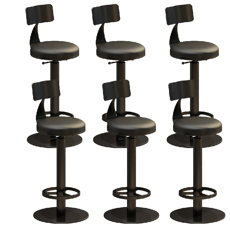 Industrial Backrest Armless Counter Stool Adjustable Bar Stool with Metal Base