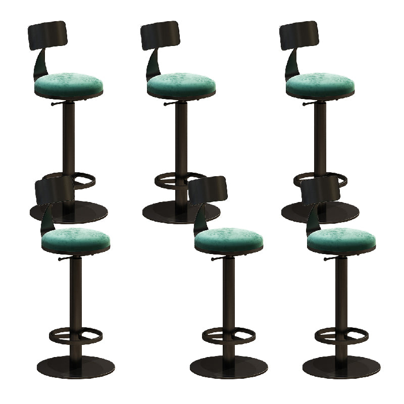 Industrial Backrest Armless Counter Stool Adjustable Bar Stool with Metal Base