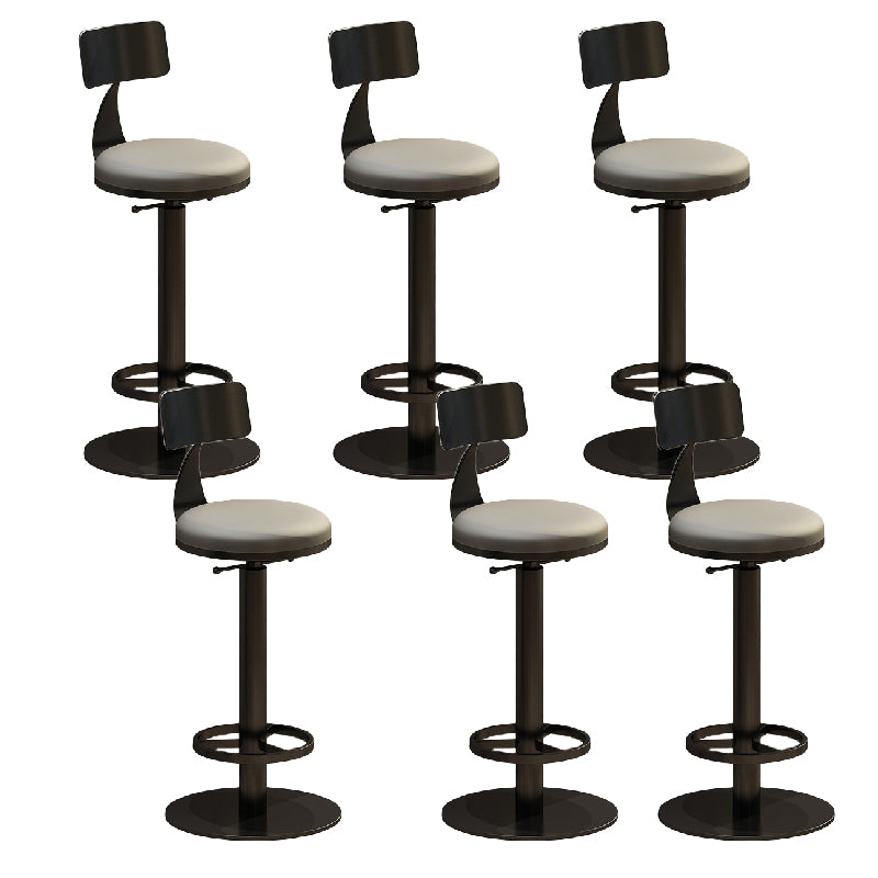 Industrial Backrest Armless Counter Stool Adjustable Bar Stool with Metal Base