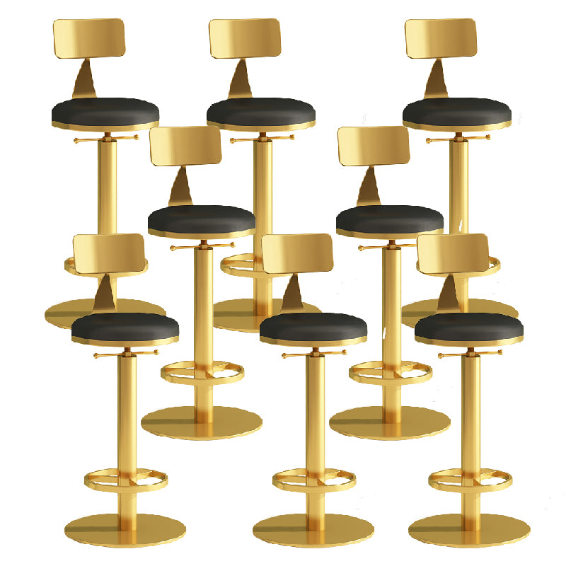 Industrial Backrest Armless Counter Stool Adjustable Bar Stool with Metal Base