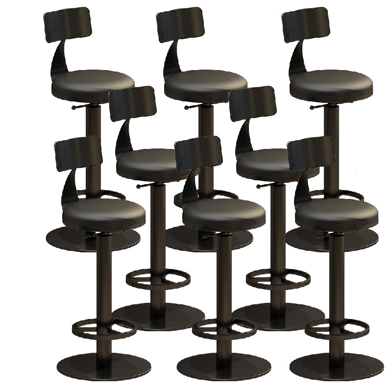 Industrial Backrest Armless Counter Stool Adjustable Bar Stool with Metal Base