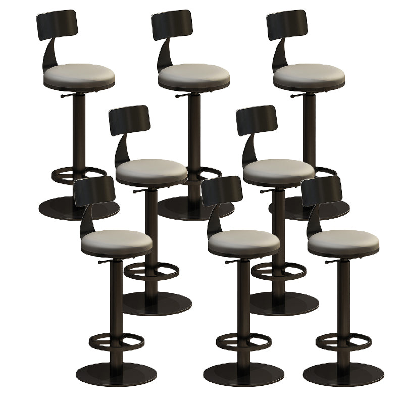 Industrial Backrest Armless Counter Stool Adjustable Bar Stool with Metal Base