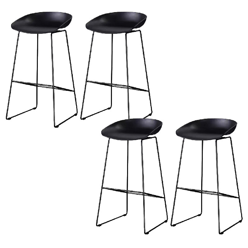 Contemporary Steel Base Bar Stool Armless Counter Stool for Living Room