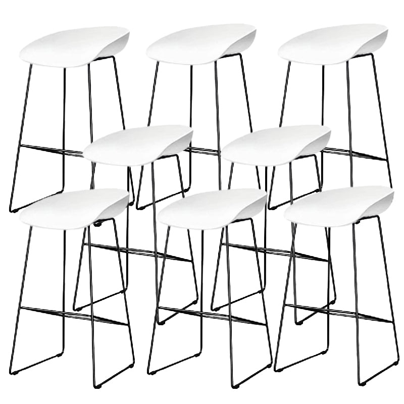 Contemporary Steel Base Bar Stool Armless Counter Stool for Living Room
