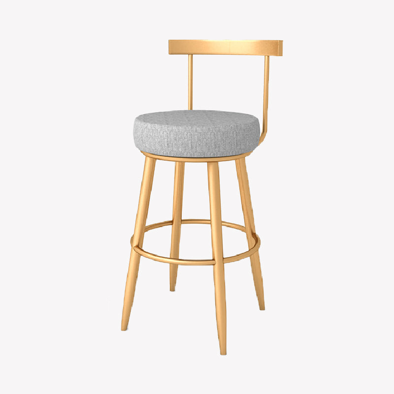 Glam Style Counter Stool Upholstered Living Room Bar Stool with  Metal Legs