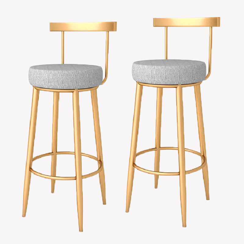 Glam Style Counter Stool Upholstered Living Room Bar Stool with  Metal Legs