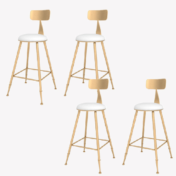Glam Style Counter Stool Upholstered Living Room Bar Stool with  Metal Legs