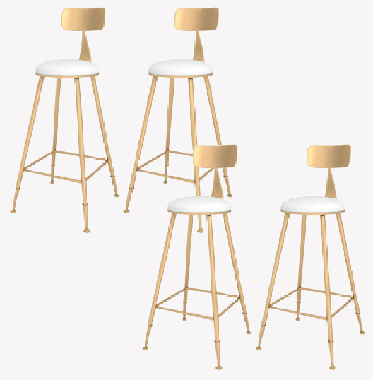 Glam Style Counter Stool Upholstered Living Room Bar Stool with  Metal Legs
