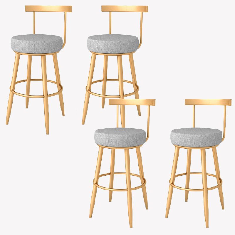 Glam Style Counter Stool Upholstered Living Room Bar Stool with  Metal Legs