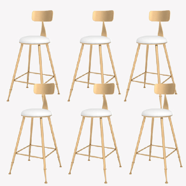 Glam Style Counter Stool Upholstered Living Room Bar Stool with  Metal Legs
