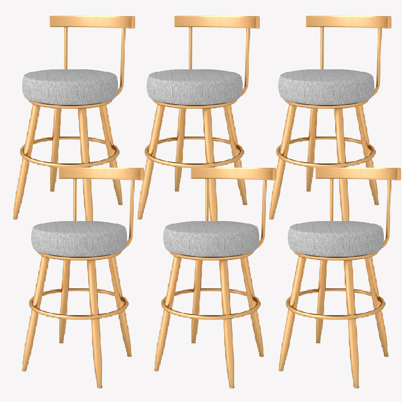 Glam Style Counter Stool Upholstered Living Room Bar Stool with  Metal Legs