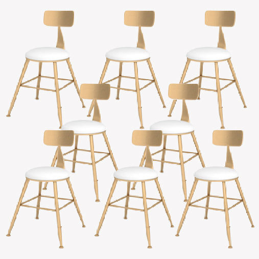 Glam Style Counter Stool Upholstered Living Room Bar Stool with  Metal Legs