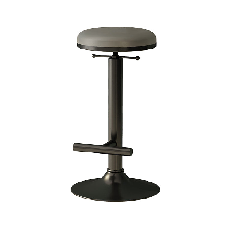 Industrial Armless Counter Stool Adjustable Bar Stool with Metal Base