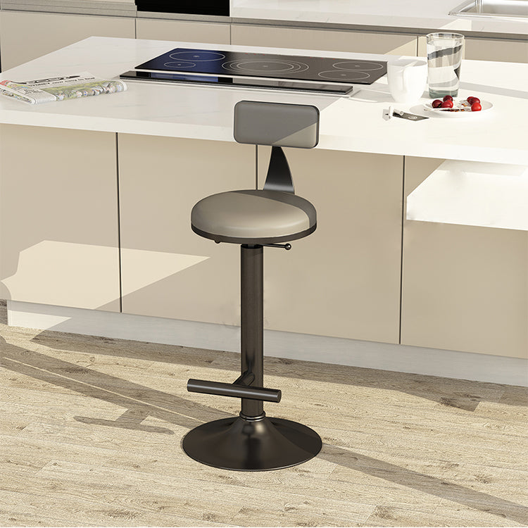 Industrial Armless Counter Stool Adjustable Bar Stool with Metal Base