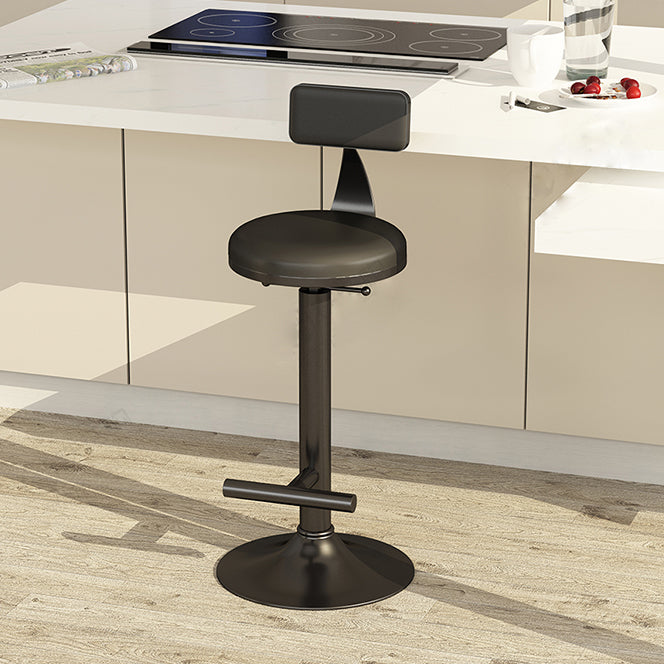 Industrial Armless Counter Stool Adjustable Bar Stool with Metal Base