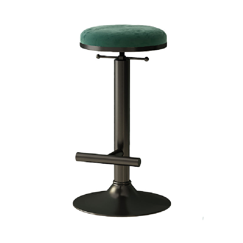 Industrial Armless Counter Stool Adjustable Bar Stool with Metal Base