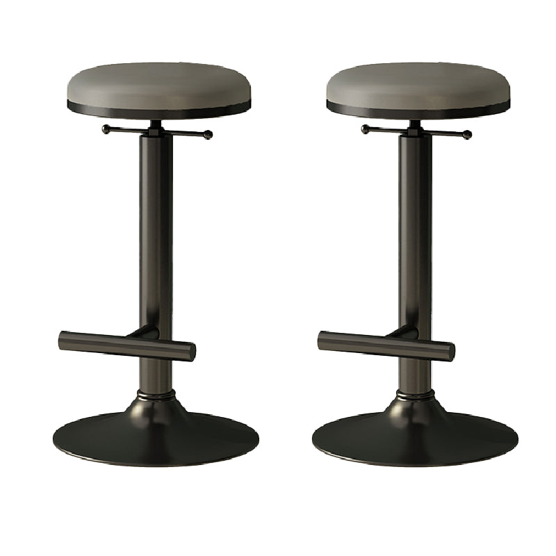 Industrial Armless Counter Stool Adjustable Bar Stool with Metal Base