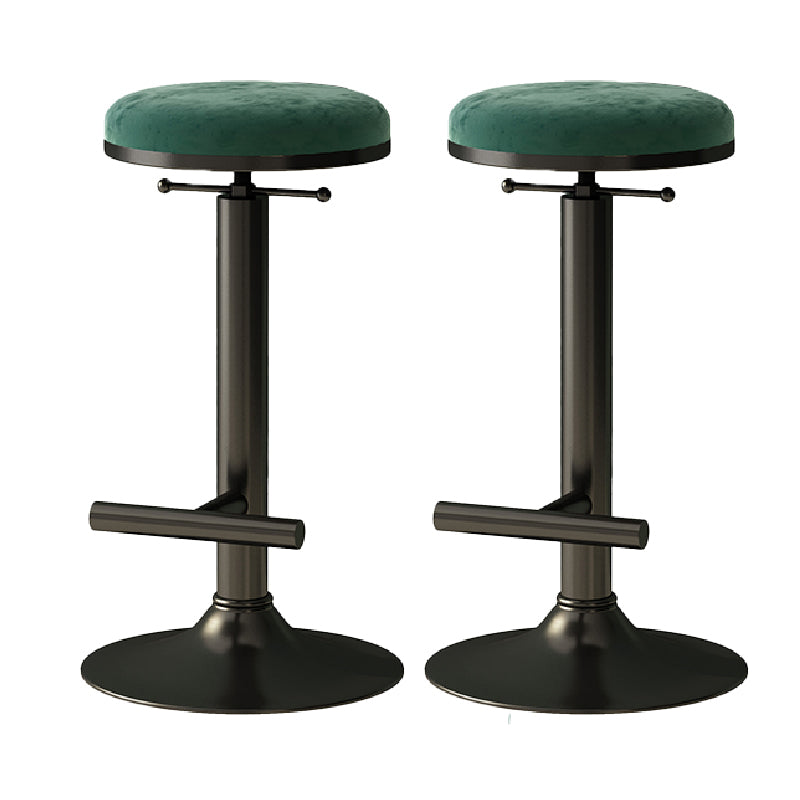 Industrial Armless Counter Stool Adjustable Bar Stool with Metal Base