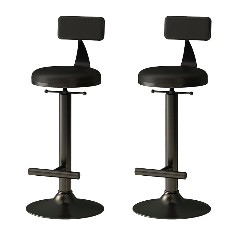 Industrial Armless Counter Stool Adjustable Bar Stool with Metal Base