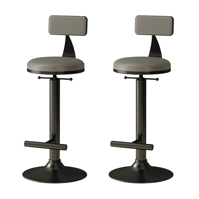 Industrial Armless Counter Stool Adjustable Bar Stool with Metal Base