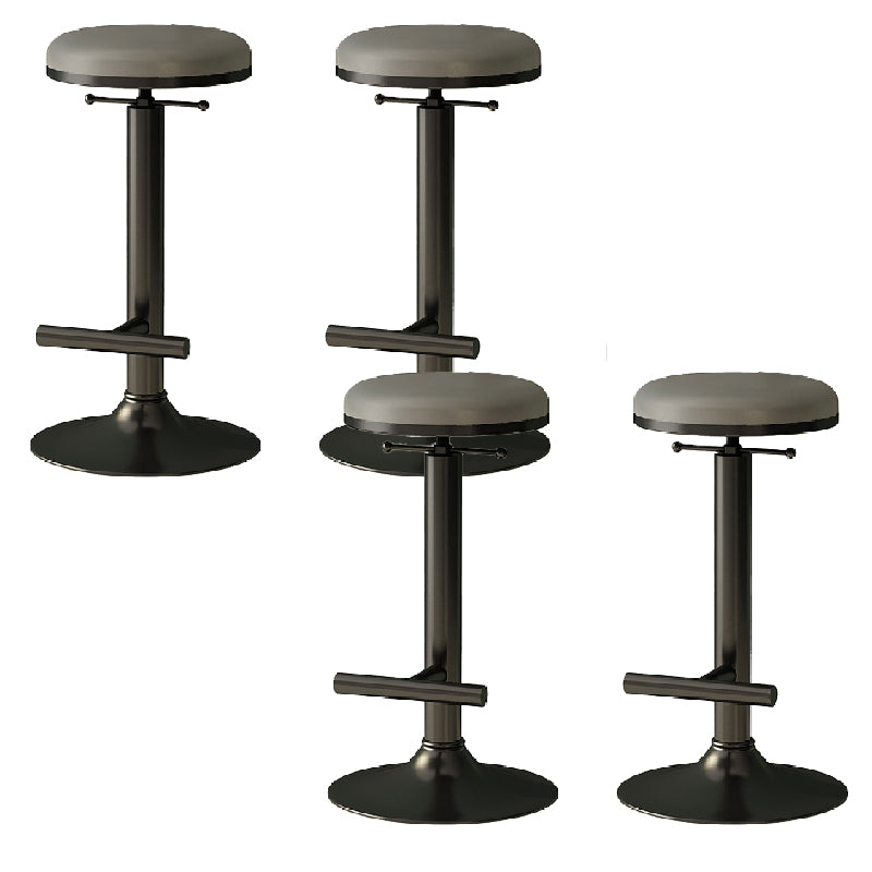 Industrial Armless Counter Stool Adjustable Bar Stool with Metal Base