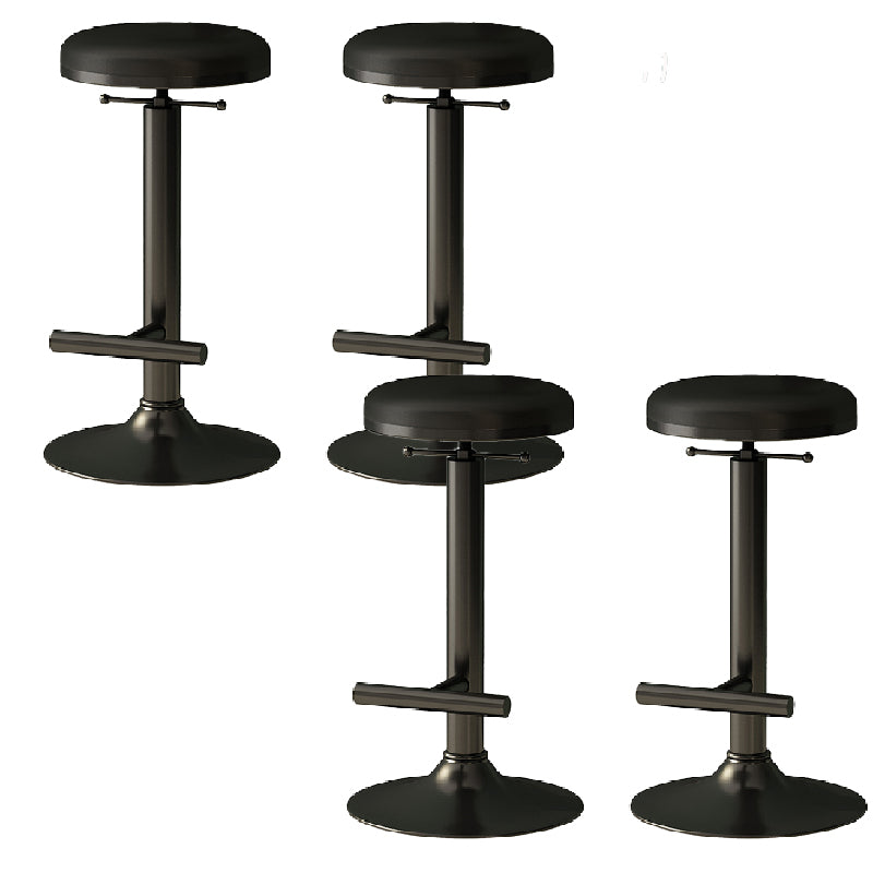 Industrial Armless Counter Stool Adjustable Bar Stool with Metal Base