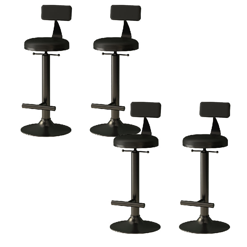 Industrial Armless Counter Stool Adjustable Bar Stool with Metal Base