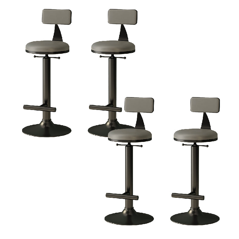Industrial Armless Counter Stool Adjustable Bar Stool with Metal Base