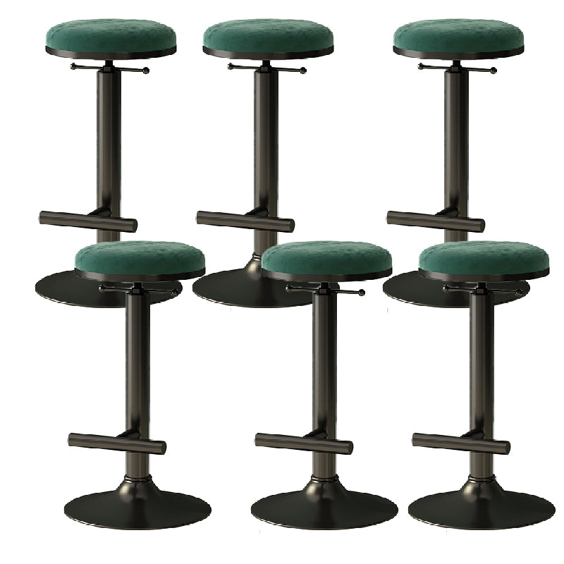 Industrial Armless Counter Stool Adjustable Bar Stool with Metal Base