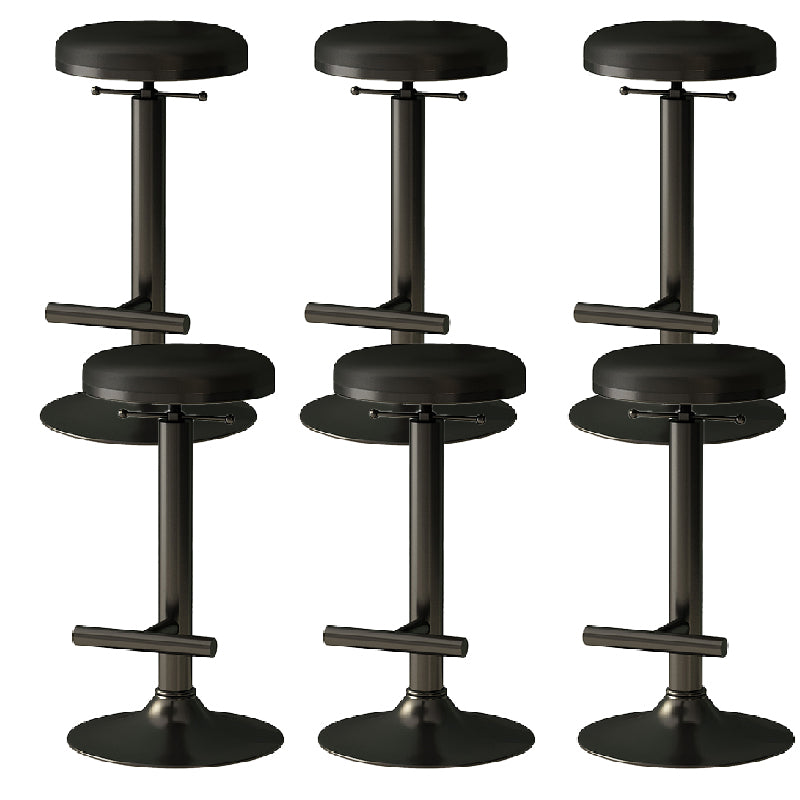 Industrial Armless Counter Stool Adjustable Bar Stool with Metal Base
