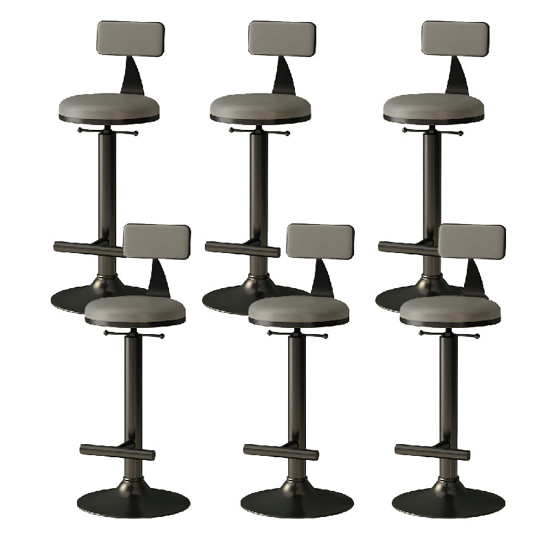 Industrial Armless Counter Stool Adjustable Bar Stool with Metal Base