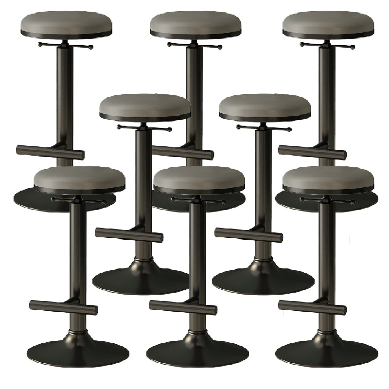 Industrial Armless Counter Stool Adjustable Bar Stool with Metal Base