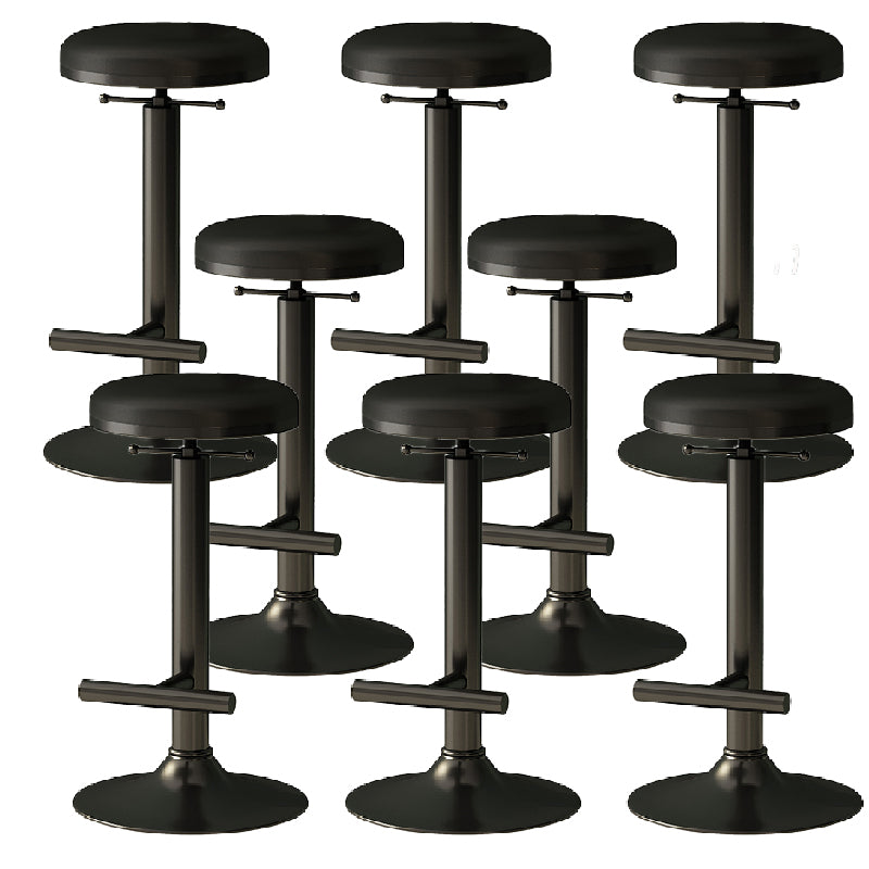 Industrial Armless Counter Stool Adjustable Bar Stool with Metal Base