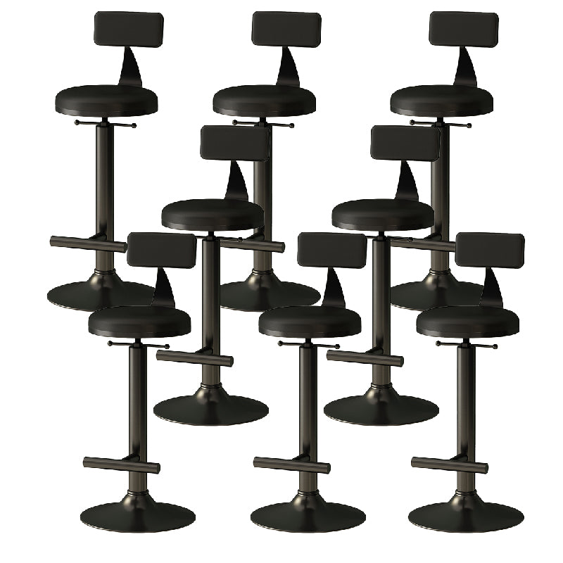 Industrial Armless Counter Stool Adjustable Bar Stool with Metal Base