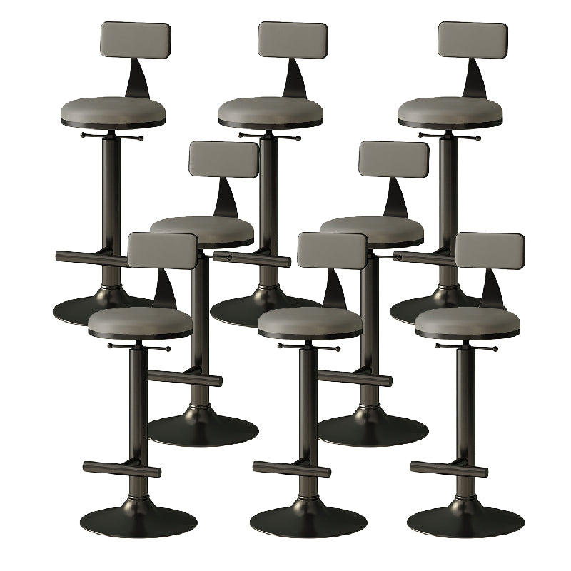 Industrial Armless Counter Stool Adjustable Bar Stool with Metal Base