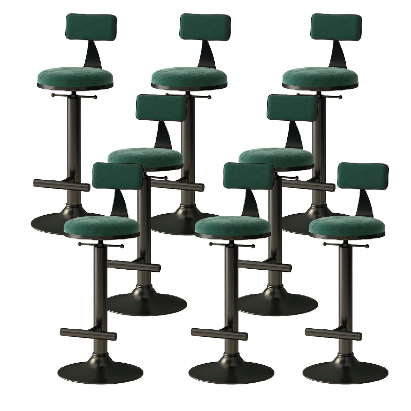 Industrial Armless Counter Stool Adjustable Bar Stool with Metal Base