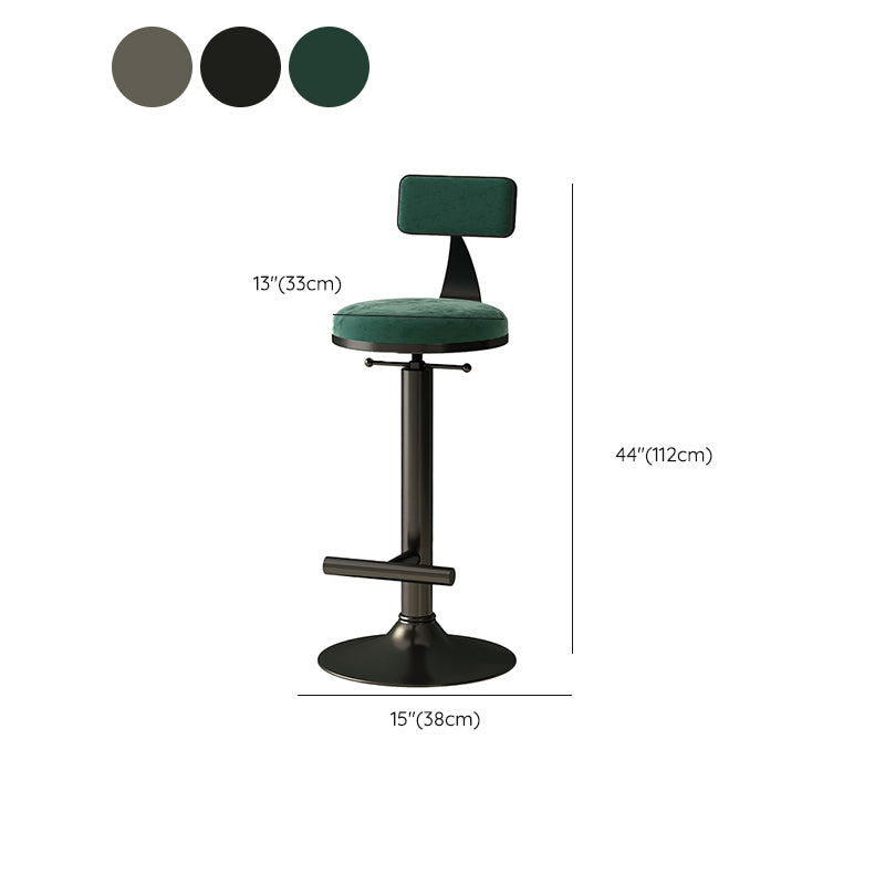 Industrial Armless Counter Stool Adjustable Bar Stool with Metal Base