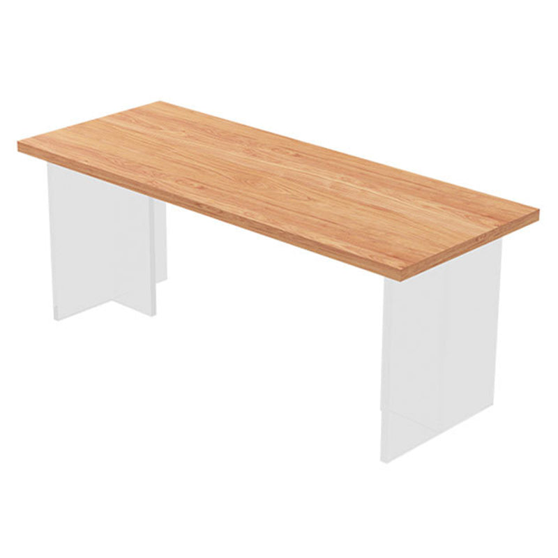 Rectangle Double Pedestal Dining Table Medieval Modern Style Wood Table for Living Room