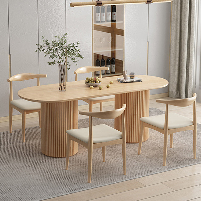 Contemporary Solid Wood Dining Table Oval Dining Table for Home Use