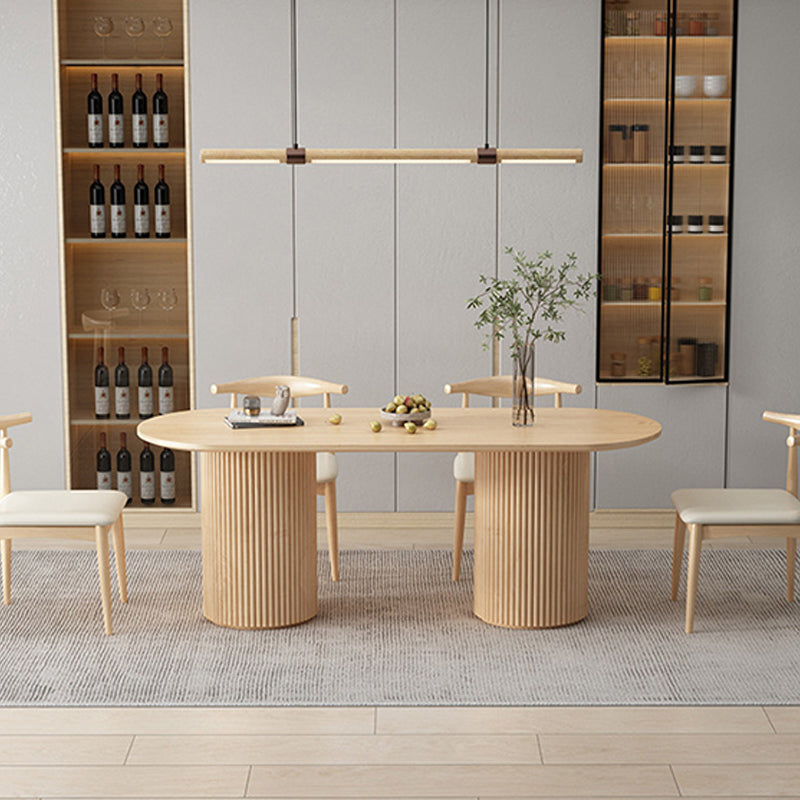 Contemporary Solid Wood Dining Table Oval Dining Table for Home Use