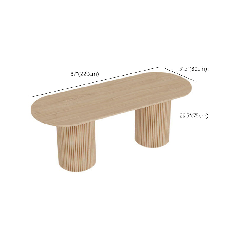 Contemporary Solid Wood Dining Table Oval Dining Table for Home Use