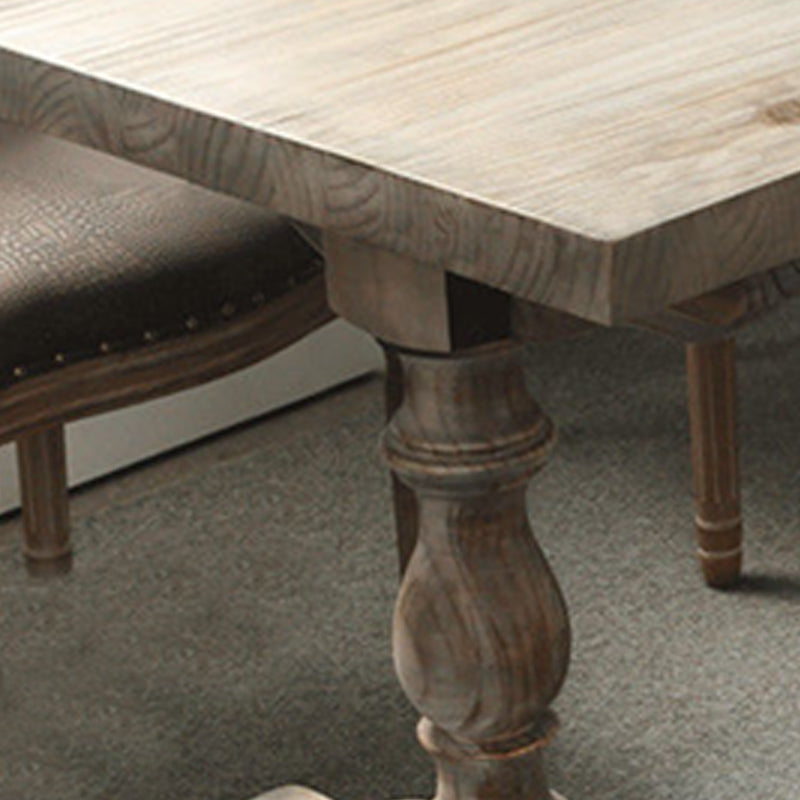 Rectangle Trestle Dining Table Medieval Modern Style Wood Table for Dining Room