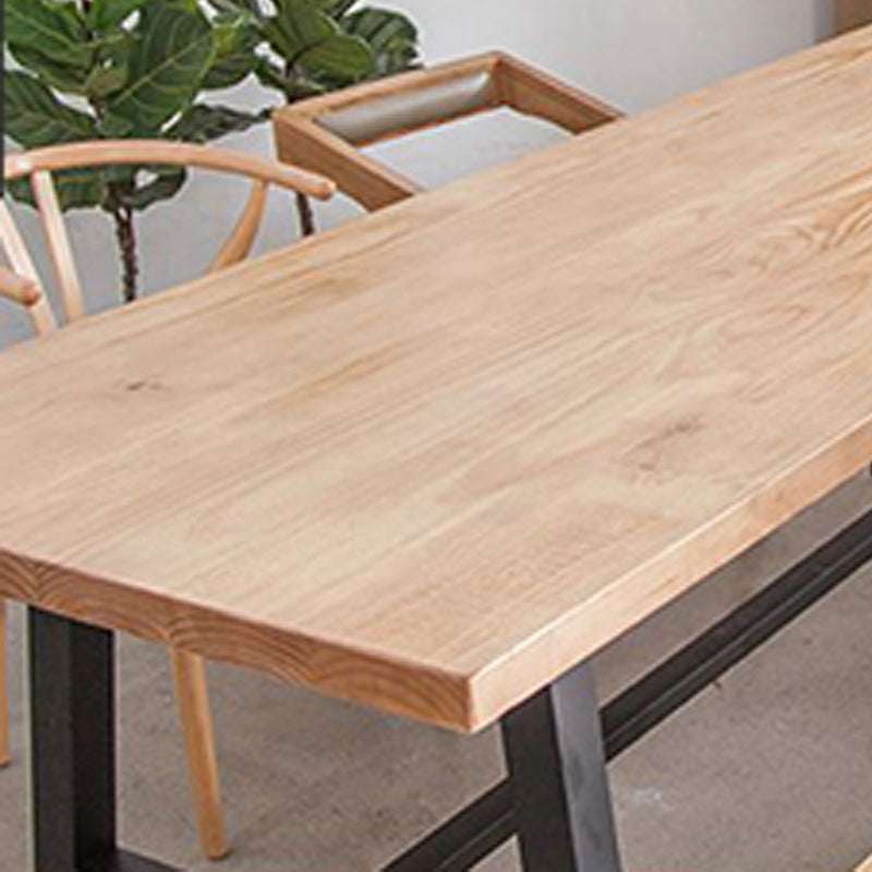 Rectangle Trestle Dining Table Modern Wood Table for Milk Tea Shop