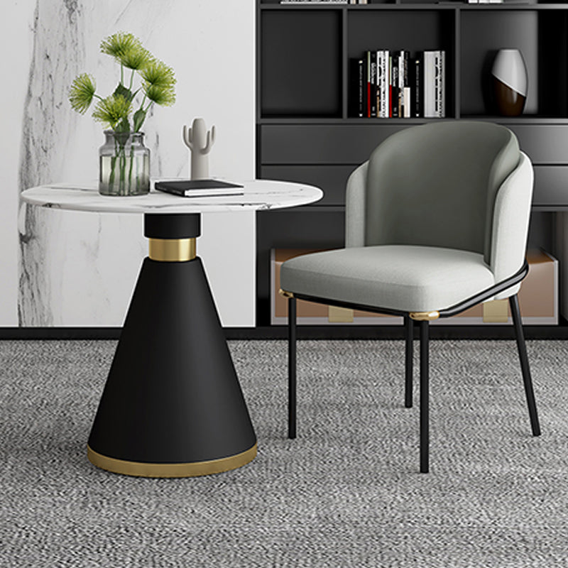 Glam Metal Dinette Table Sintered Stone Dining Table for Home Use
